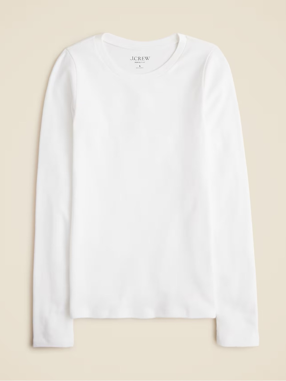 J. Crew Womens White Long-Sleeve Crewneck shirt